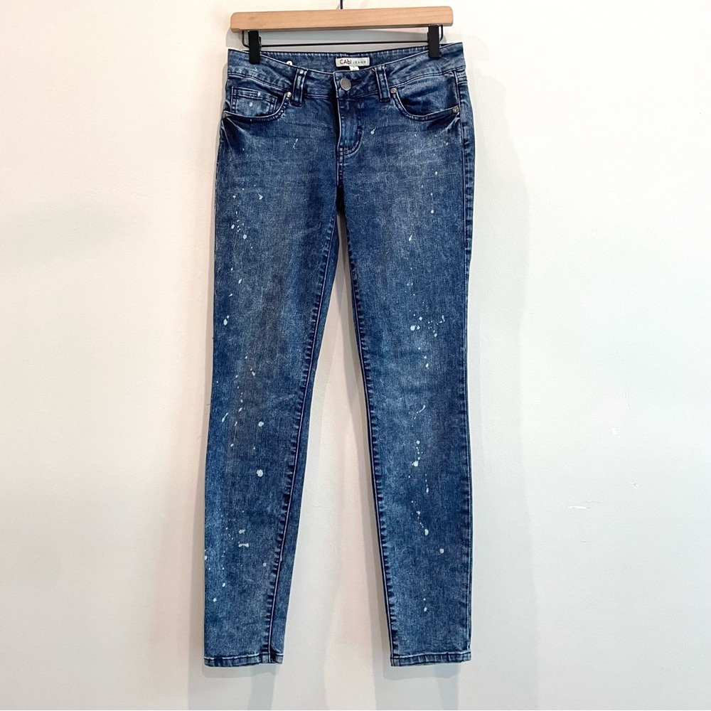 Cabi Constellation Bleach Splatter skinny jeans